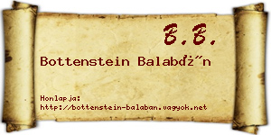 Bottenstein Balabán névjegykártya